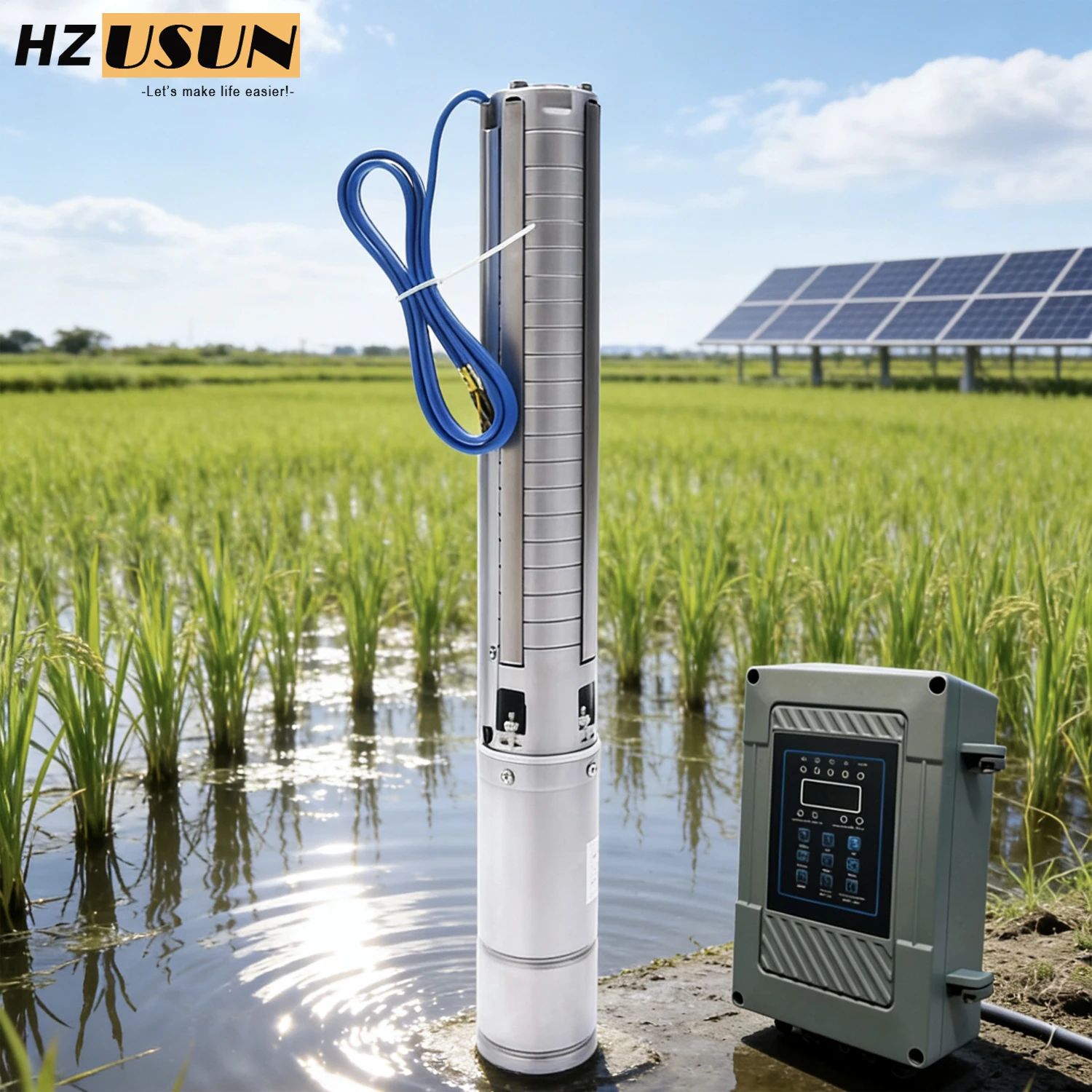 

4HSA2-110-1,5 2HP система водяного насоса на солнечной энергии с инвертором солнечной панели для погружного насоса глубиной 100 м для сельского хозяйства