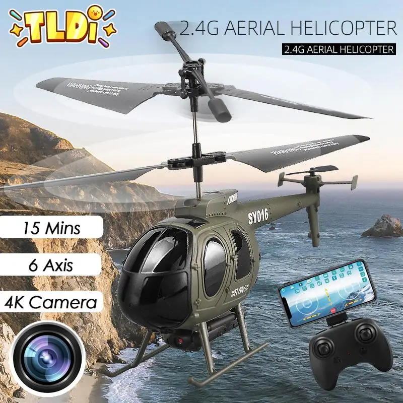 6Ch RC Helicopter with 4K Camera Toy for Boys 2.4Ghz Remote Control Plane Radio-Controlled Airplane RC Aircraft Children Gift