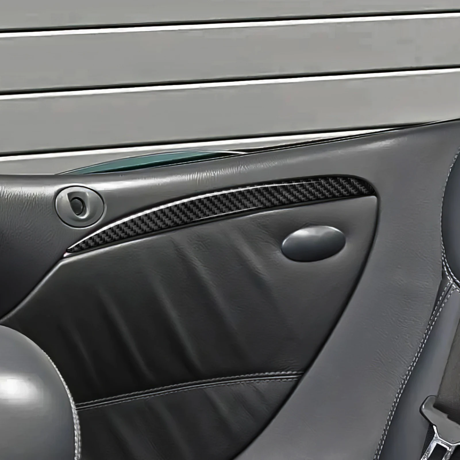 Kohlefaser-Innenaufkleber. Auto-Mittelkonsole Schalthebel-Verkleidung Für Mercedes Benz CLK A209 C209 (2002-2010) Zubehör. – Detail 30