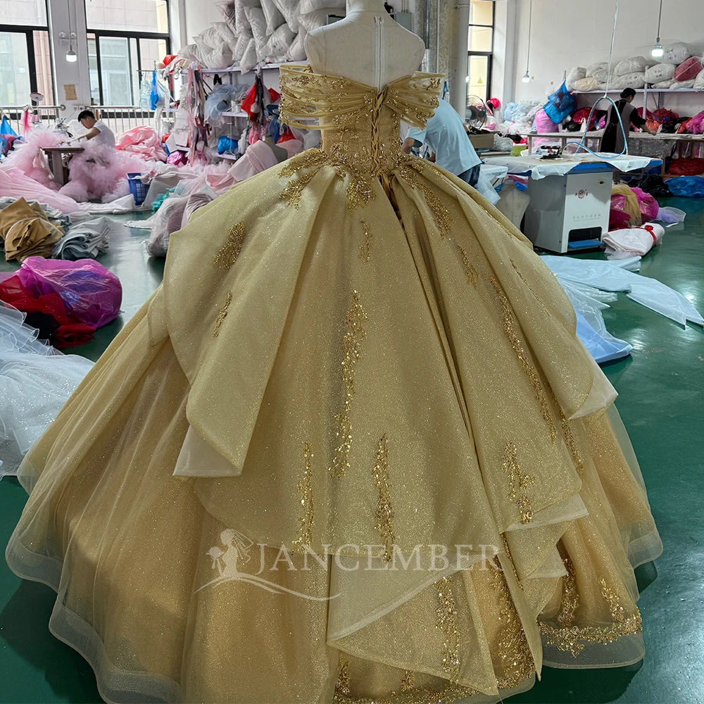 New Sweet Quinceanera Dress Ball Gown Sweet 16 Dress Birthday Dress Customized Short Sleeves Lace Up Back vestido quinceañeras