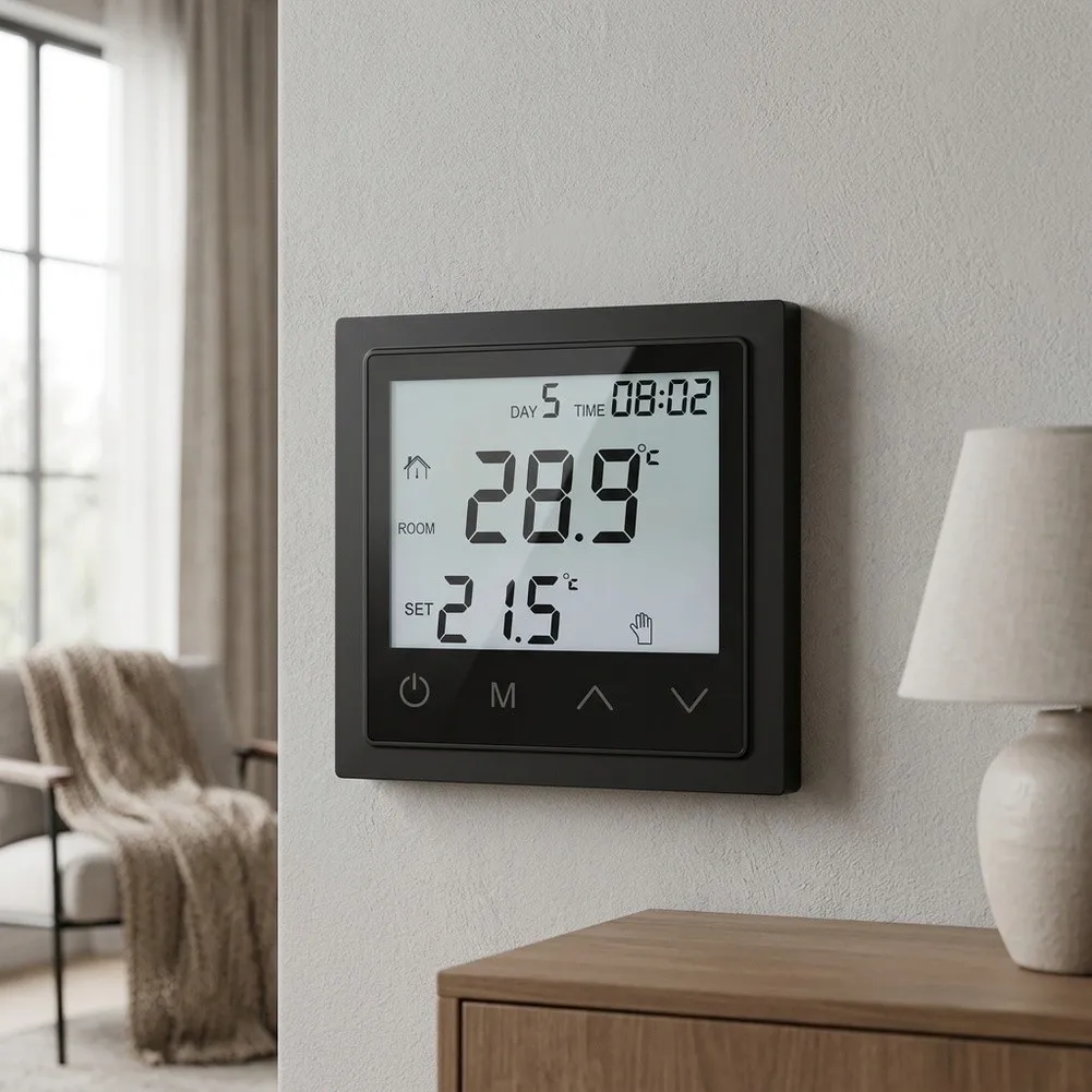 1 Piece 16A Programmable Floor Heating Thermostat LCD Display Overheat Protection Dual Sensor Temperature Controller For Home