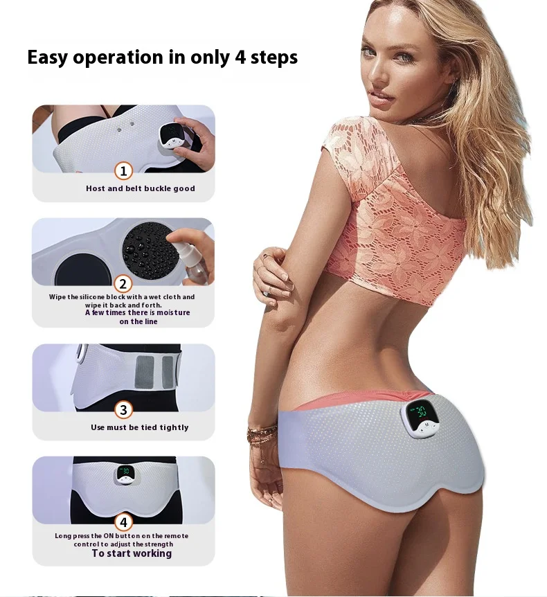 Wireless EMS Butt Trainer - Hip Lifting Massager Rechargeable Glute Stimulator for Body Sculpting Fitness Home Use Pain-Free