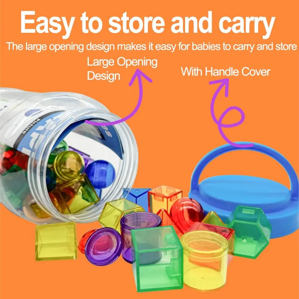 โต๊ะมอนเตสซอรี่ 3 มิติ โปร่งแสง สีสันสดใส ทำจากพลาสติก พร้อมกล่องเก็บของ สำหรับการเรียนรู้ทางประสาทสัมผัส ระดับก่อนวัยเรียน