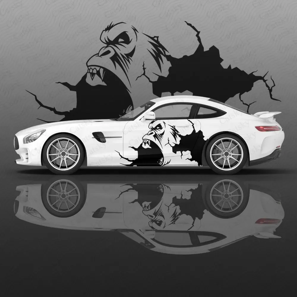 

Angry Gorilla Pattern Car Body Sticker Anime Itasha Vinyl Car Side Decal Sticker Car Decor Sticker Cars Protective Film