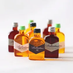 3pcs 1/12 Dollhouse Whiskey Ballantine Mini Liquor Beer Drink Miniature Food Play Shooting Props Hand DIY Home Decor Decoracion