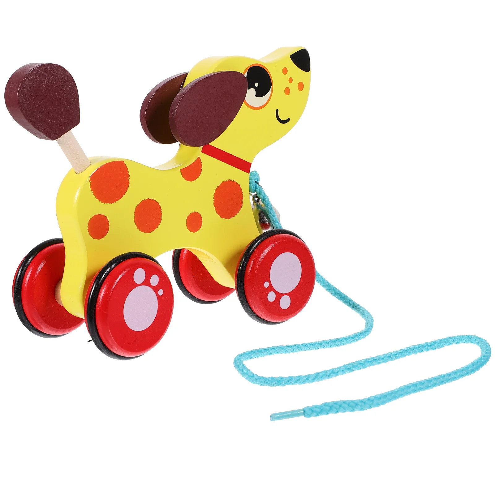 سيارة سحب خشبية على شكل حيوان للأطفال الصغار، تدريب على المشي، مشاية تعلم الطفل، رسوم متحركة إبداعية للتعليم المبكر