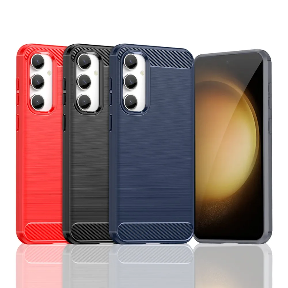 Carbon-Bürstgehäuse für Samsung Galaxy S23 S21 FE S22 Ultra/Plus S23+ S22+ S21+ S23fe S21fe 5G Handyhülle Rückseite