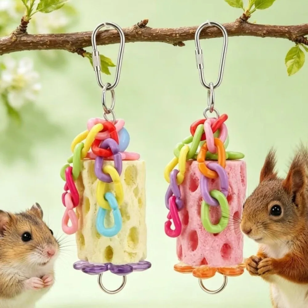 Funny Colorful Parrot Chewing Hanging Interactive Bird Foraging Bite Resistant Mouth Molar String Bird Training