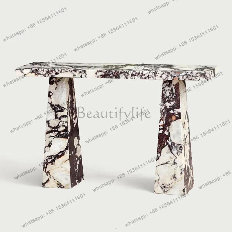 XX. Italian light luxury style simple modern strip case entrance entrance table end view platform