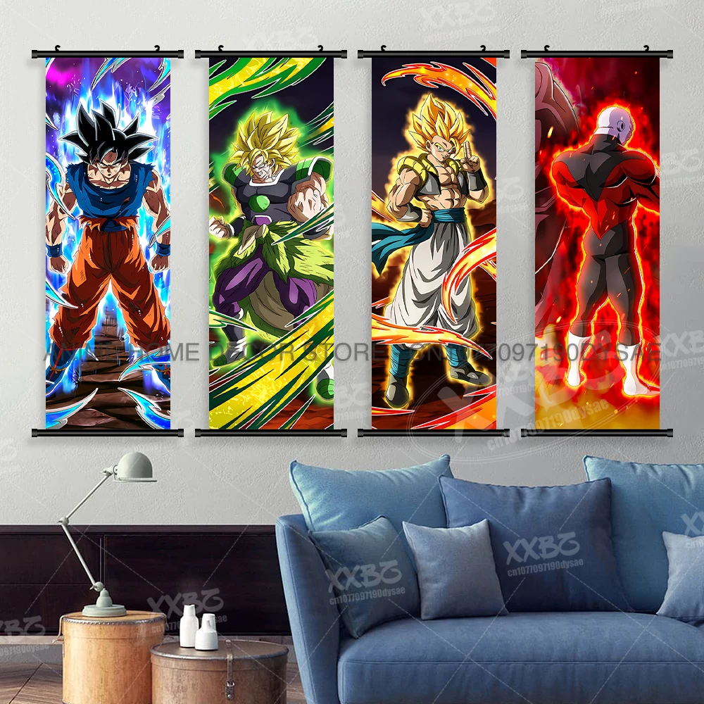 Anime Dragon Ball Home Decor Poster Saiyan Figures Wall Artwork Hanging Painting Son Goku Decoration Scrolls Picture Wallpaper