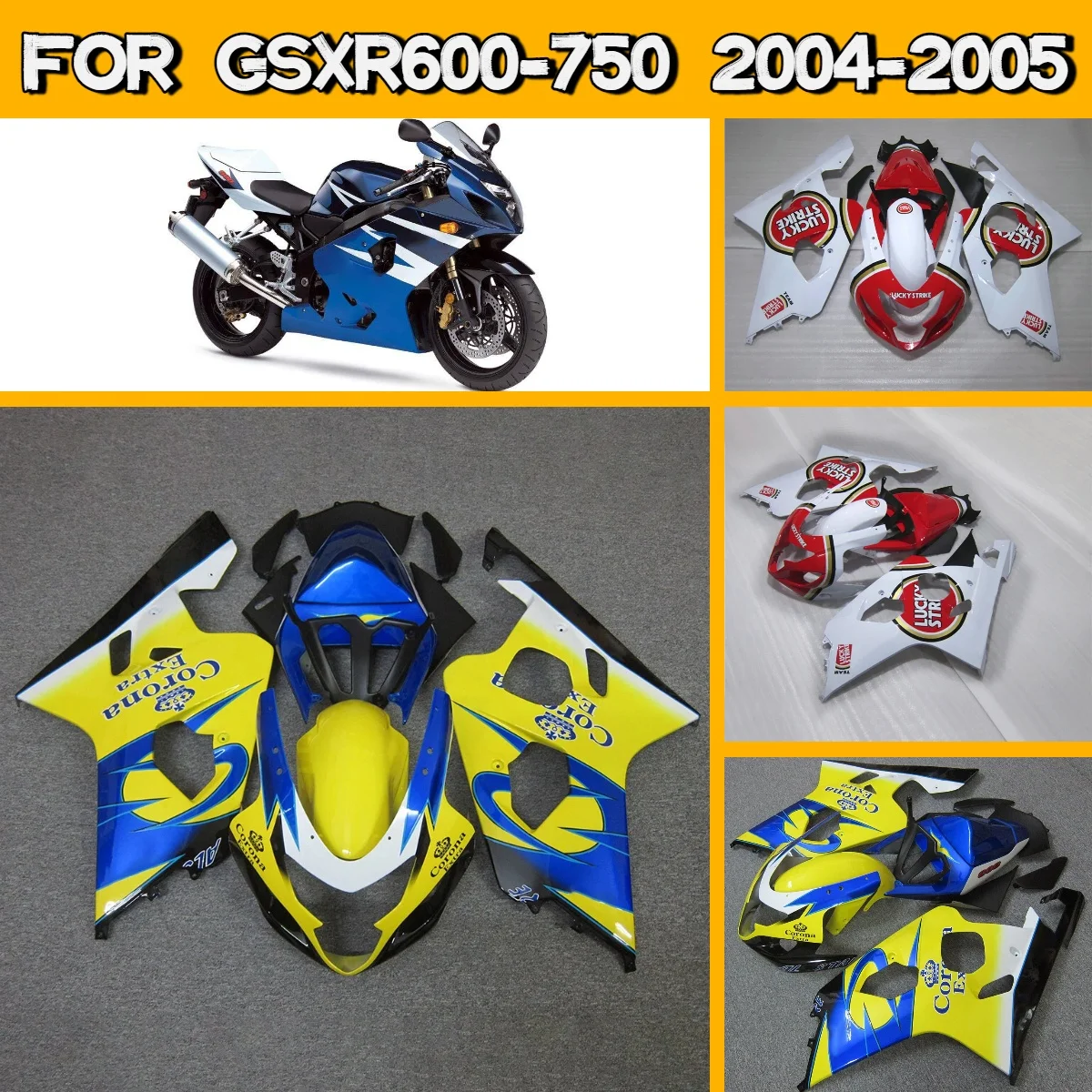 

Комплект обтекателей для мотоциклов Suzuki GSXR 600 750 2004-2005 годов, высокое качество
