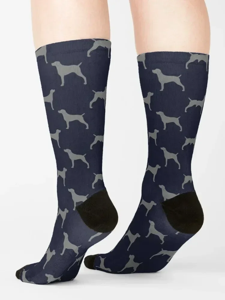 Weimaraner Silhouette(s) Socks crazy Sports Wholesale Christmas Boy Socks Women's