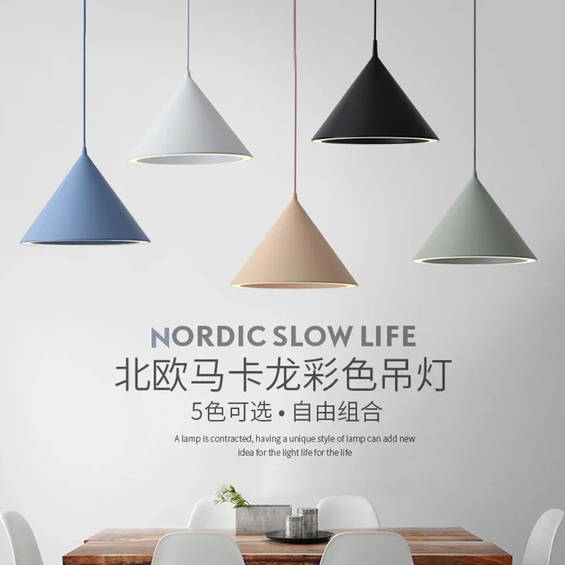 Nordic restaurant bar table lamp led modern simple three head Makaron lamp three head dining room pendant lamp