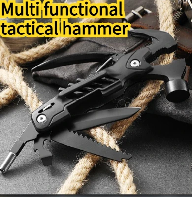 Multifunctional Outdoor Portable Sheep Horn Hammer Tactical Pliers Hammer Camping EDC Hand Tool Part