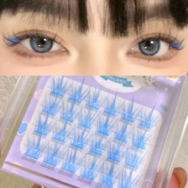 

Color false eyelashes natural slender thick and curl grooming little devil COS eyelashes Makeup