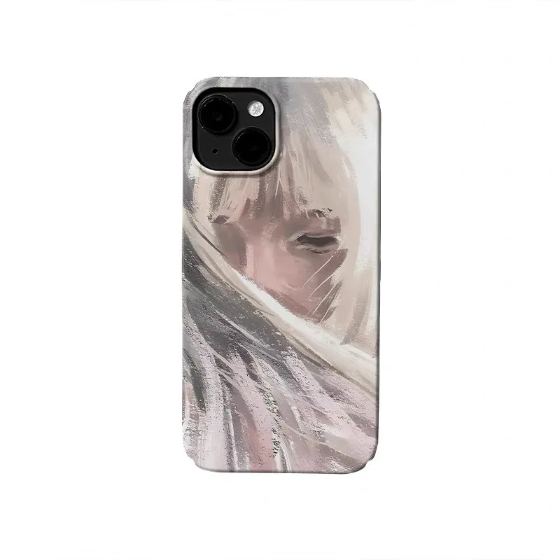 

Cold White Haired Girl Cartoon Phone Case for IPHONE 17 Air 16E 15 PROMAX 14 Plus 13 12 MINI 11PRO 16Plus XR Acrylic Phone Cover