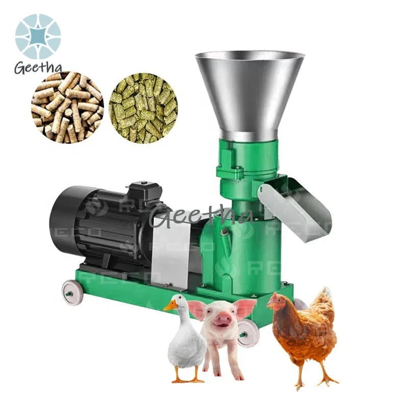 Home Use Farm Cattle Rabbit Pig Poultry Animal Chicken Food Feed Mill Pellet Making Granulator Pelletizer Processing Machine