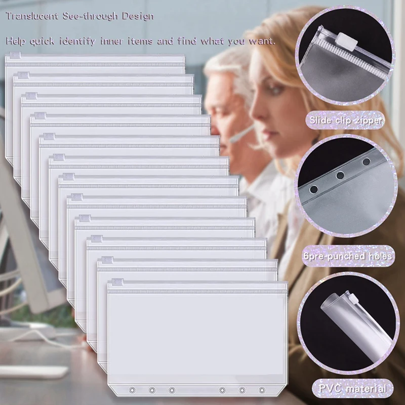 2X A6 Money Organizer For A6 Cash Budget Binde Budget Planner Binder With Zipper Envelopes Cash Envelopes D