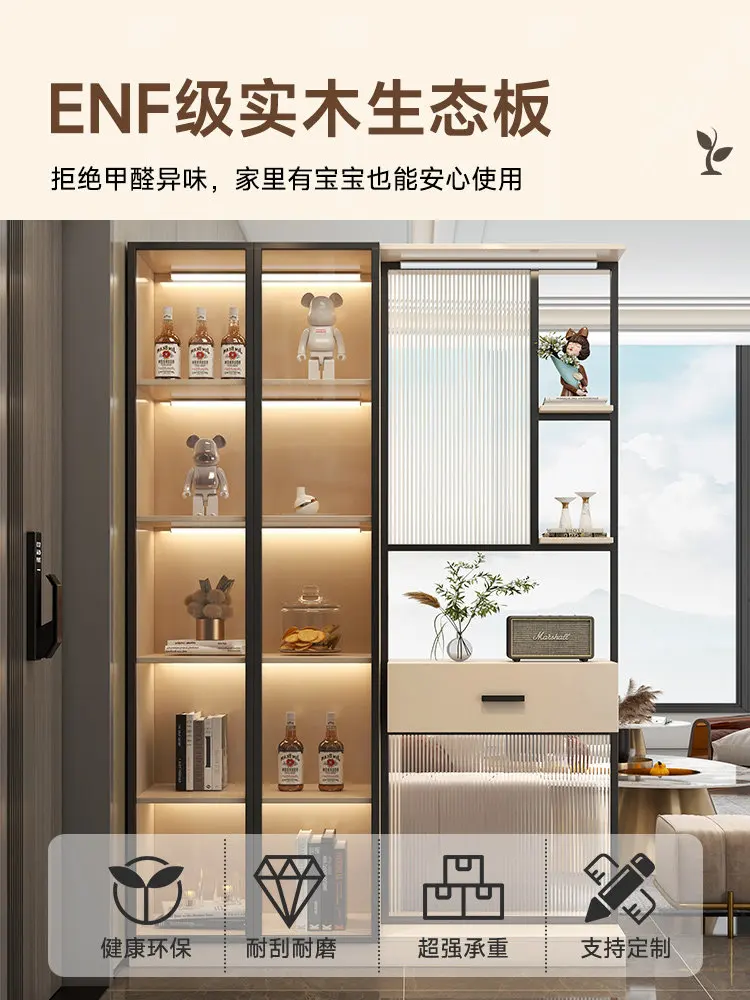 The entrance cabinet is facing the door, modern light luxury high-end sideboard, new storage decoration cabinet, living room scr