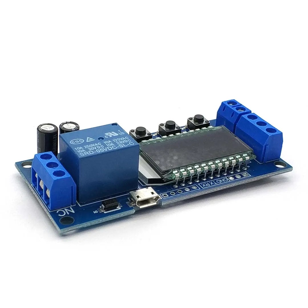 6-30 فولت مايكرو USB الرقمية LCD عرض الوقت تأخير التتابع وحدة التحكم الموقت التبديل الزناد دورة وحدة XY-LJ02