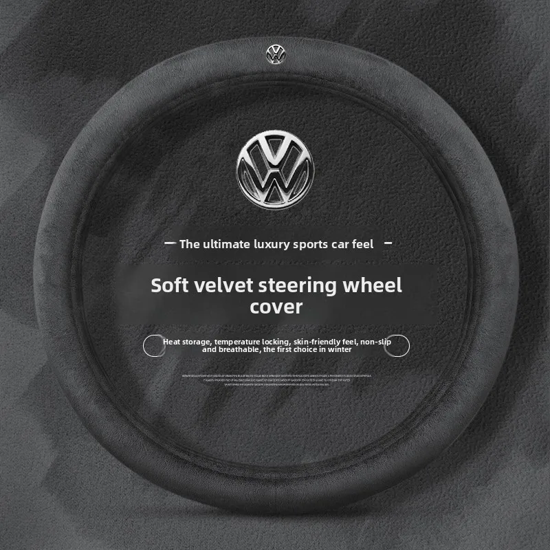 

Car Anti-Slip Suede Steering Wheel Cover For Volkswagen Passat B7 B8 Golf 5 GTI Beetle Tiguan Touareg Polo T-ROC T-Cross Magotan