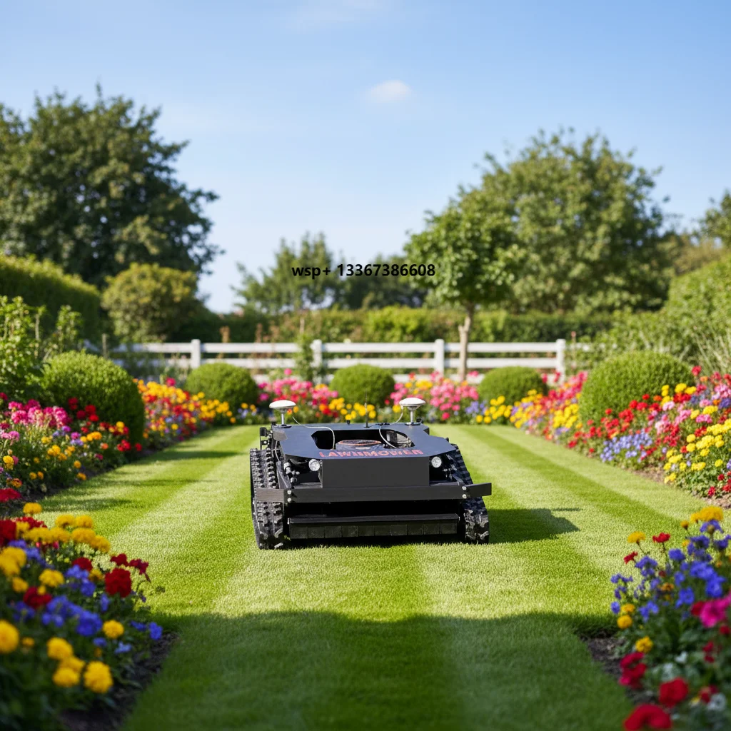 Compact Remote Control Lawn Mower Space-Saving Electric Grass Cutting Machine for Small Home Yard Balcony