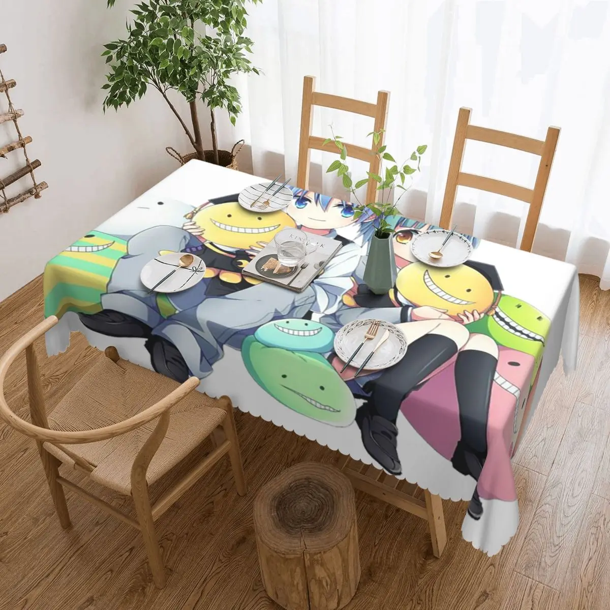 Anime Assassination Classroom Octupus Customized Rectangular Tablecloth Waterproof Table Cover for Dining Events Table Cloth