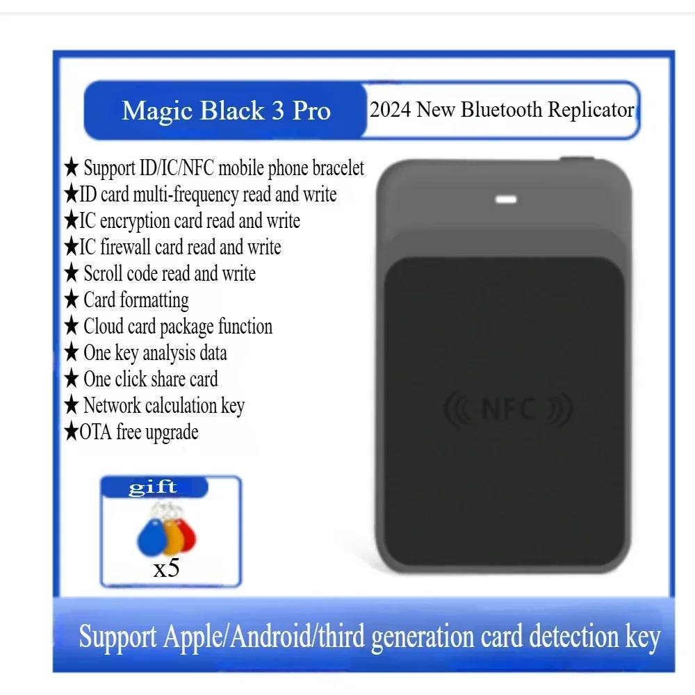 NFC Read-Write Device, Card Reader, Encrypted Access Control Decoder, Compatible With Bluetooth ICID Phone Rewritable ID