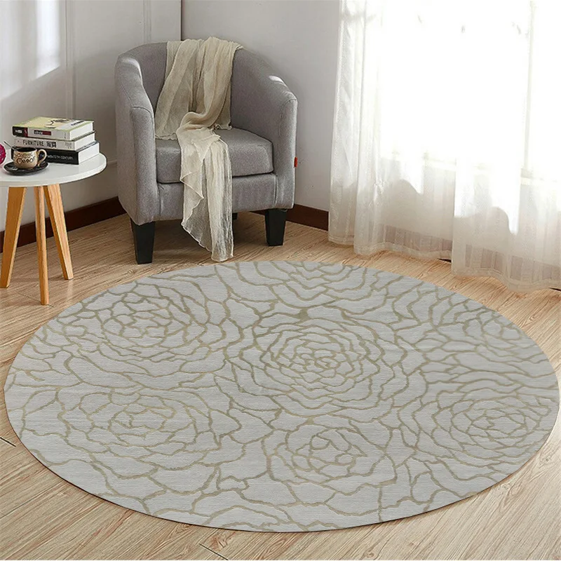 

Minimalist Round Rug with Abstract Geometric Dot & Wave Design – Modern Home Decor for Living Room and Office