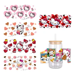 Sanrio Hello Kitty For Libbey 16oz Can Glass 3D Waterproof UV DTF Coffee Can Wrap Libbey Glass Wrap