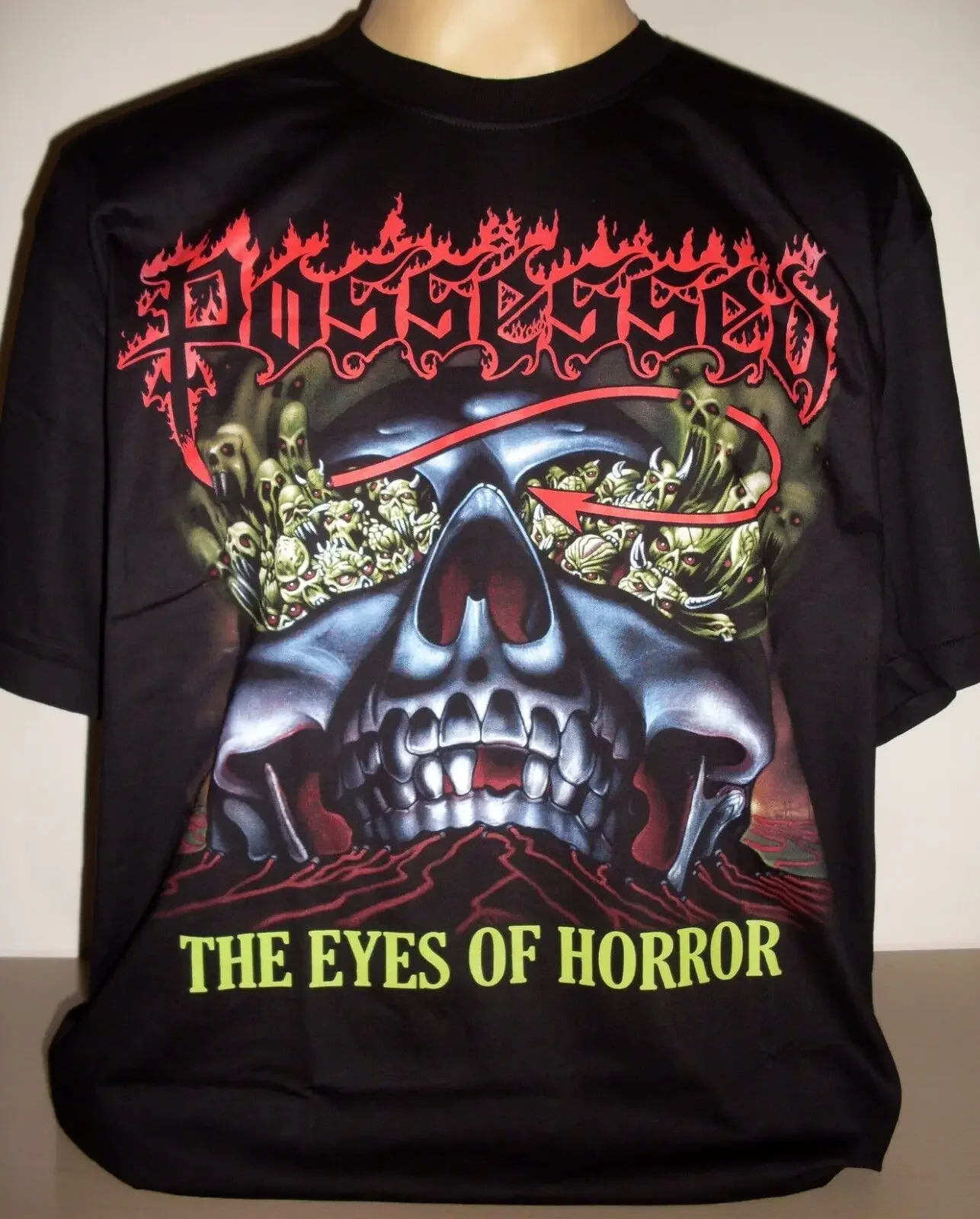 تمتلك عيون الرعب تي شيرت حجم S XL 2XL 3XL الموت المعادن الفرقة الجديدة طويلة أو قصيرة الأكمام