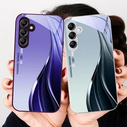 Fashion Trends Silvery for Samsung Galaxy A01 02 03 Core A04 A14 4G A13 54 34 31 20 25 23 22 5G S21 Ultra S20 glass phone case