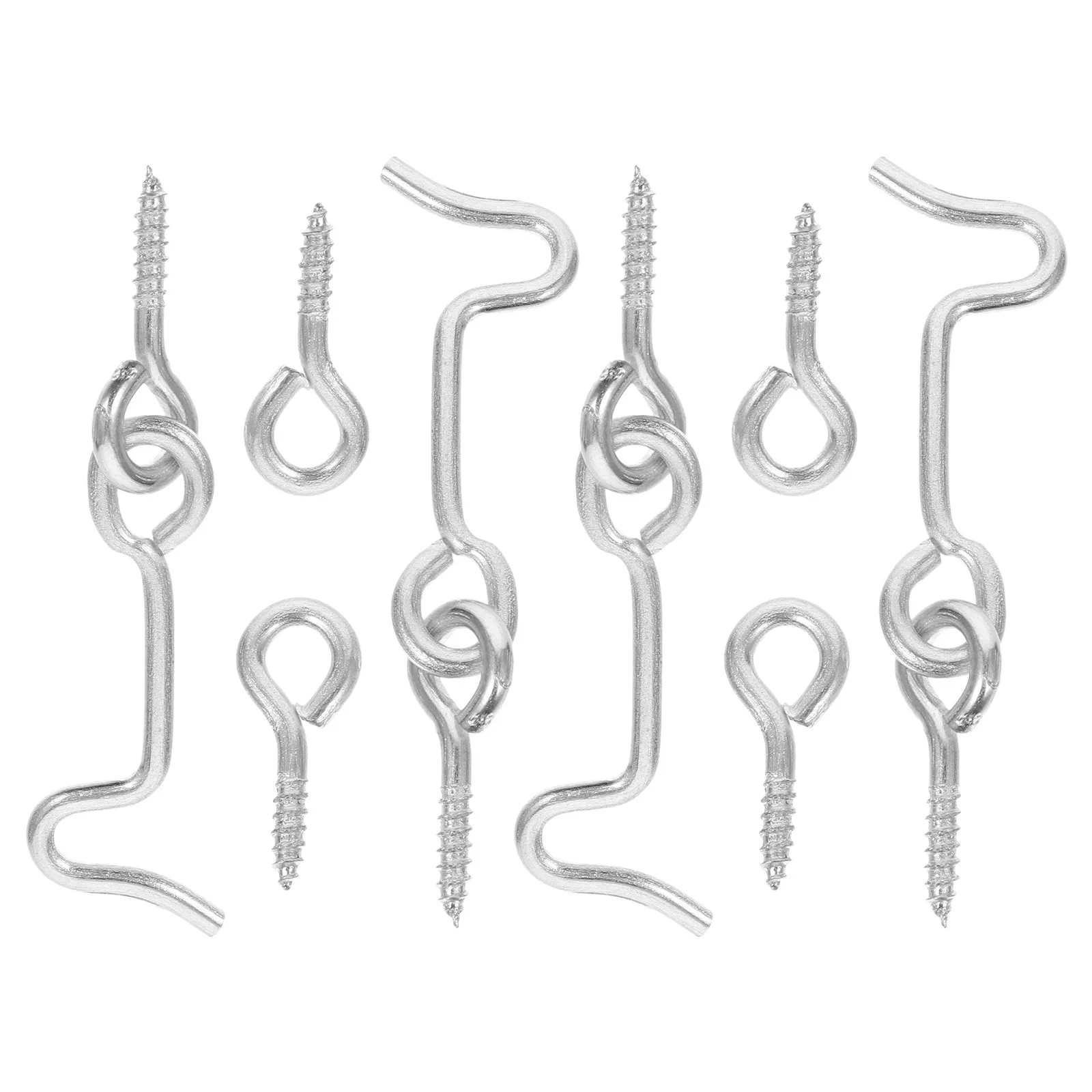 4Sets Professional Grade Door Hook Carbon Steel Hook Eye Latch Door Safety Latches Window Home Office Farm Use