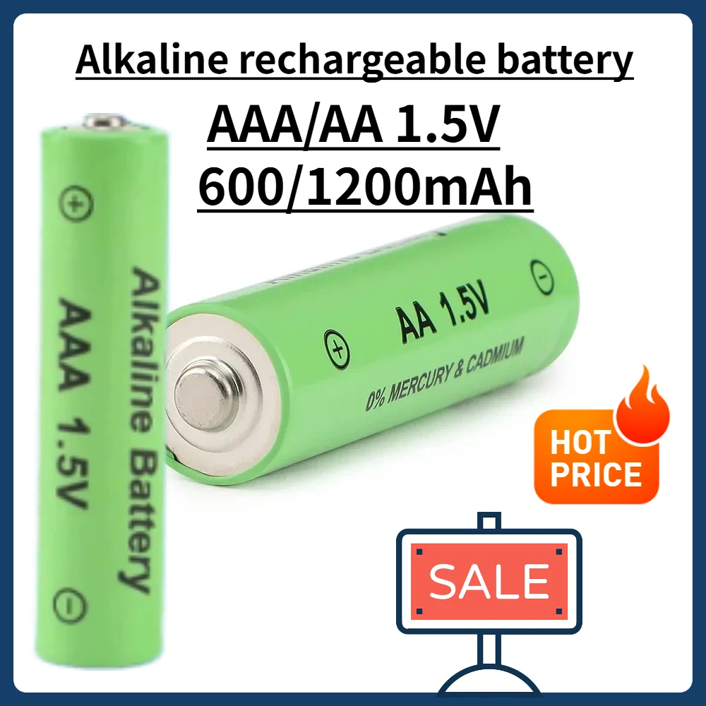 1-20PCS 1.5V AA AAA Rechargeable Battery 1200mAh/600mAh Alkaline Battery for Clocks Mice Computers Toys Remote Control