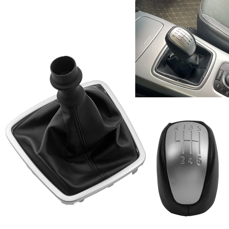 6 Speed Leather Gear Shift Knob Gaiter Boot Case Lever Stick For Renault Laguna III MK3 2008 2009 2010 2011 2012 2013 2014 2015