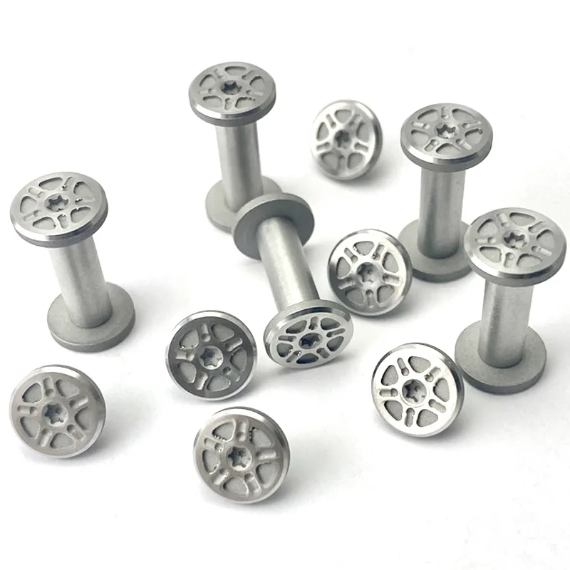 8 Sets/lot Stainless Steel Material Bagua Pattern Knife Handle M3.5 Pairs Lock Screws T8 Torx Nail Spindle Rivet Bolt Fastener