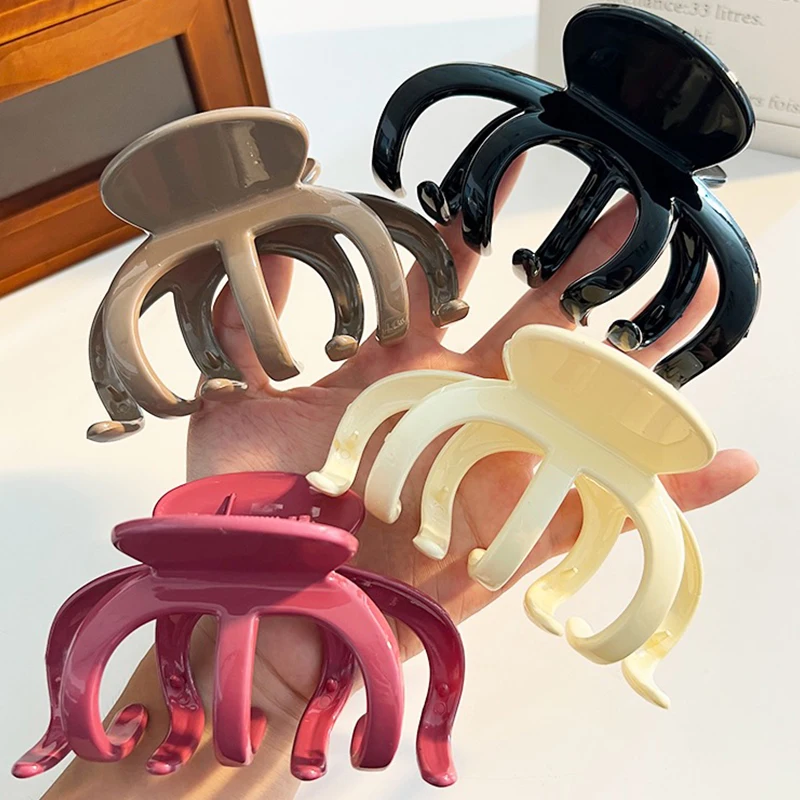 Korean Style Big Hair Claw Candy Color Elegant Trendy Hair Clips Popular Hair Catches Simple Large Crab Claw Clips Accessories