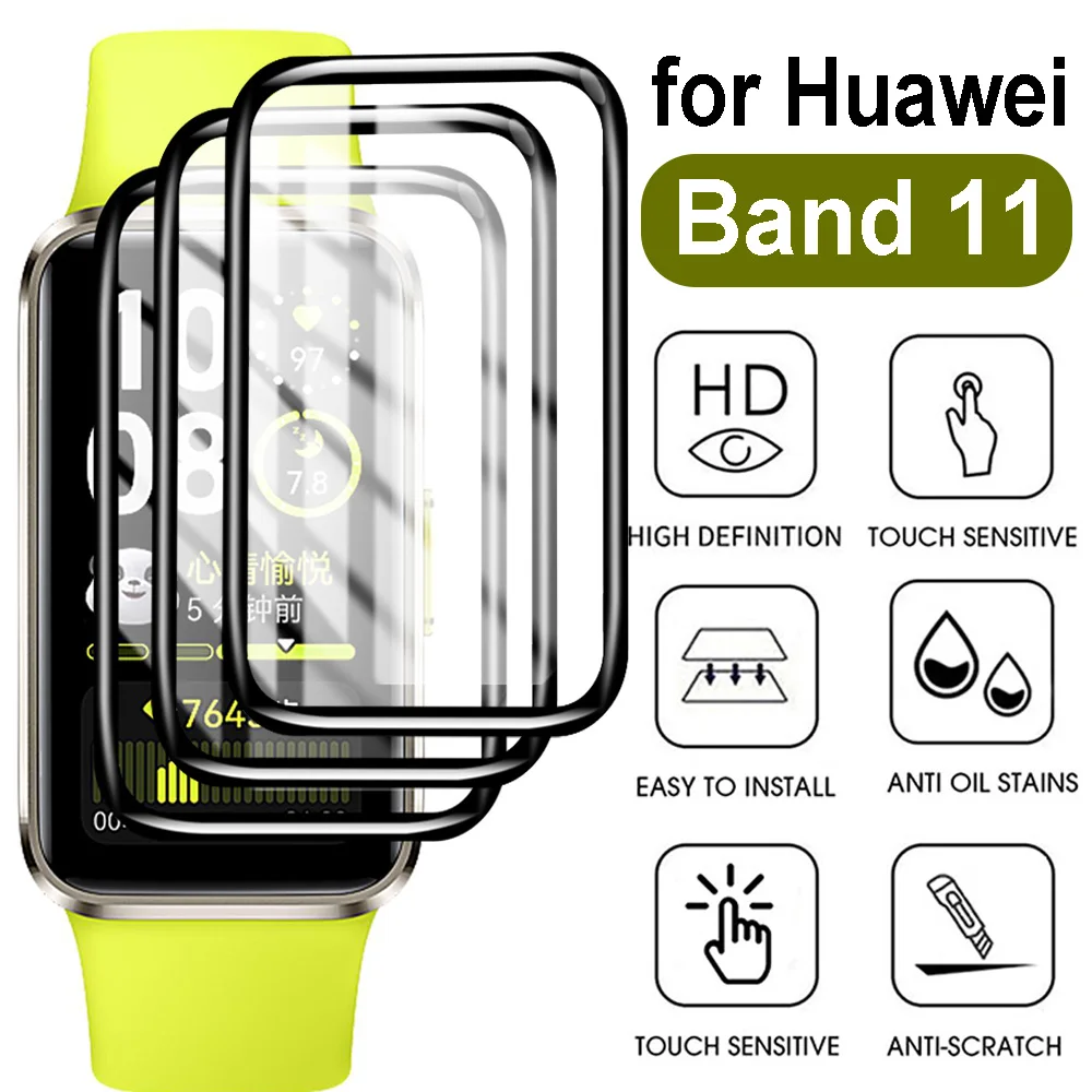 

1-6Pcs Smartwatch Protective Films for Huawei Band 11 Anti-scratch HD Curved Screen Protectors for Huawei Band 11 Pro Not Glass