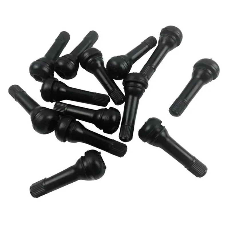 TR414 Tubeless Car Wheel Tire Valve Stems with Dust Caps Black Rubber Caps Tyre Rubber Valves Stems Accessories with 4-20 Sets