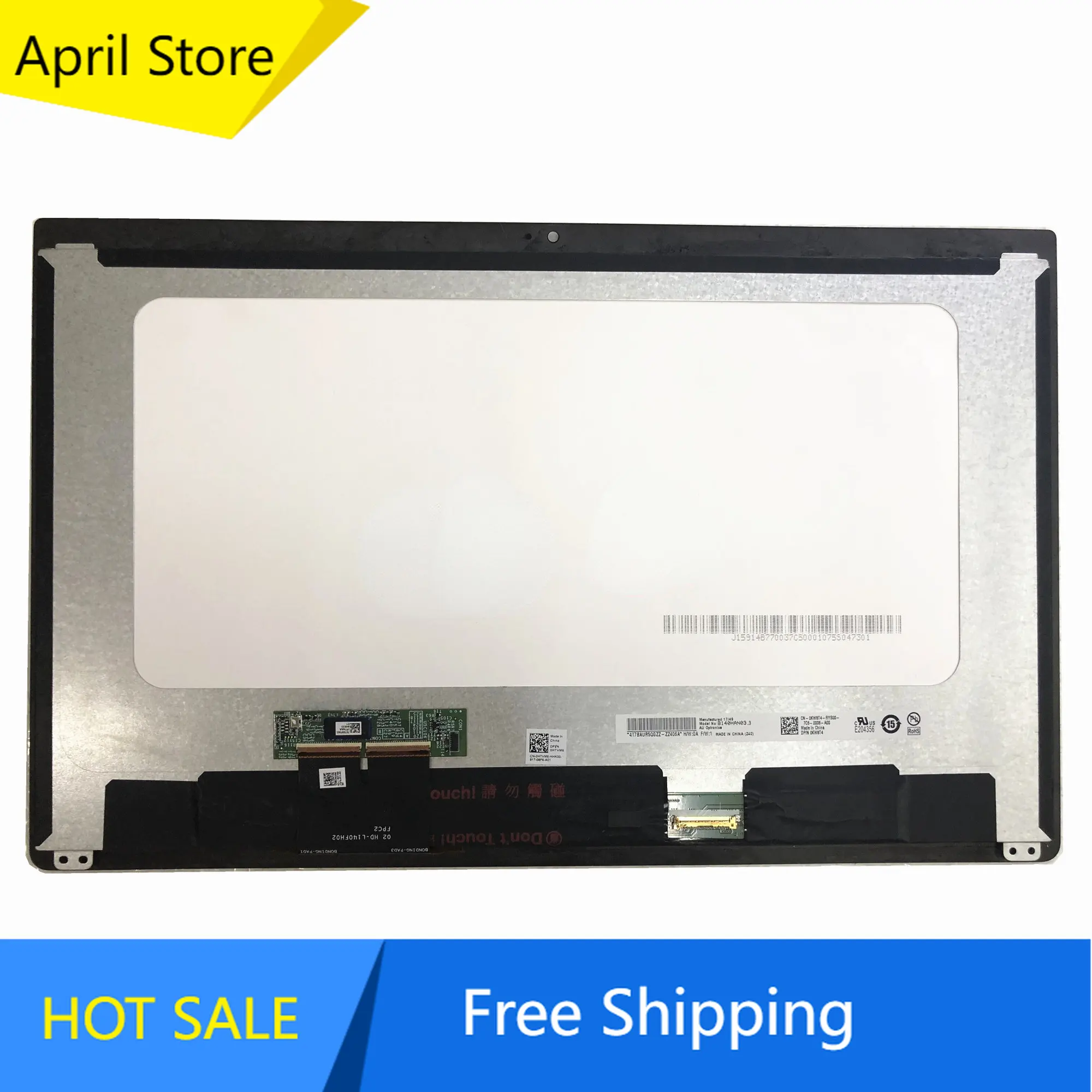 

14.0"FHD Laptop LCD LED Screen Panel for Dell Latitude 7480 e7480 Lcd Display +Touch Digitizer Assembly B140HAN03.3 0KW8T4