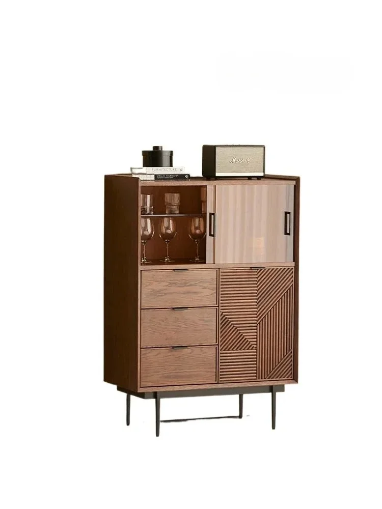 

Retro Solid Wood Bedroom Wall Locker Multi-Functional Combination Chest of Drawers Nordic Drawer Sideboard Cabinet