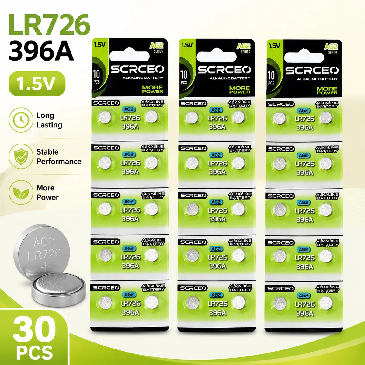 Alkaline Button Cell Battery AG2 1.55V 5-100PCS LR726 397 396A SR726SW LR59 SR59 396 Replacement For Watch Toys Remote Control