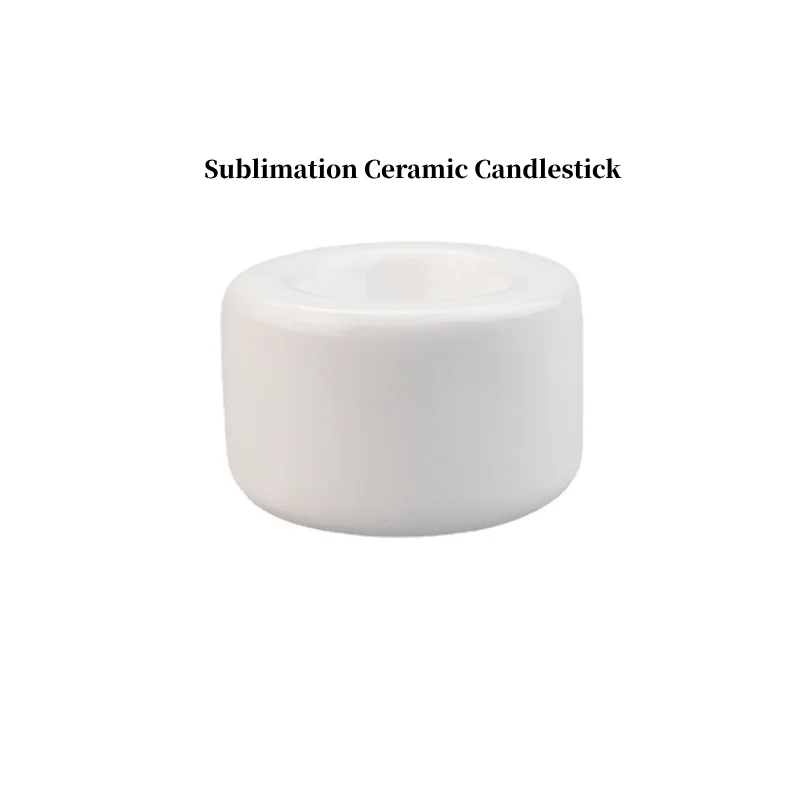 New arrival Ceramic Candlestick Small Quantity Sublimation Blank Candle Holder For Custom Logo