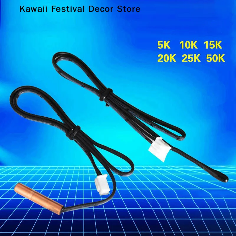 DIY Accessories Air Conditioning Temperature Sensor 5K 10K 15K 20K 25k 50K Air Conditioner Tube Sensor Rubber Head Copper Head