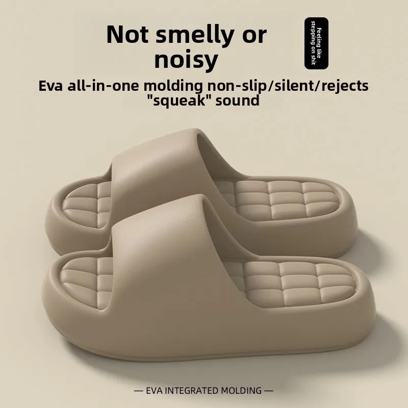 

Unisex Bathroom Slippers Cloud Cushion Slides Summer Flat Sandals Thick Platform Shoes Man Indoor Non-Slip Couple Flip Flops