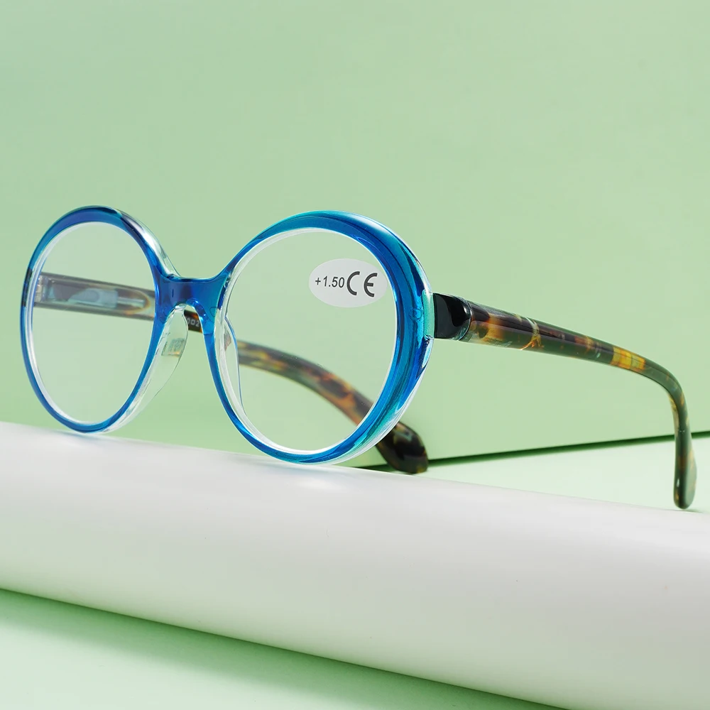 

Blue round reading glasses HD anti-blue light reading glasses middle-aged and elderly people's home glasses BL24007