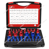 44-Piece Thread Checker, Nut and Bolt Thread Checker, Inch and Metric Box Set Thread Gauge