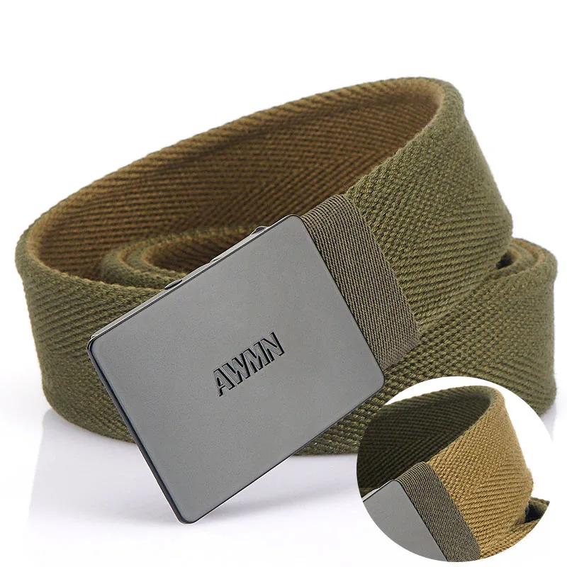 New Thicken Canvas Belt Quality Alloy Automatic Buckle Men Belt Casual Simple Men and Women Jeans Belt
