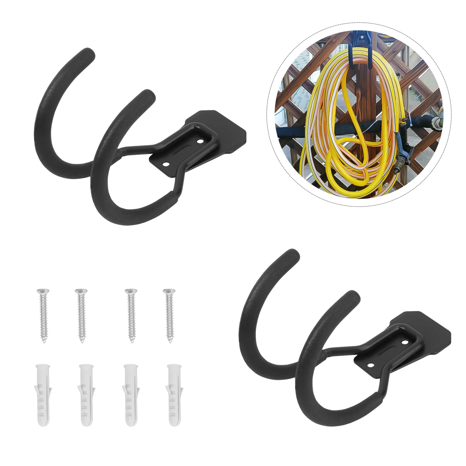 

Heavy Duty Wall Mounted Iron Storage Hook Metal Organizer for Garage Balcony Garden Tools and Hose Water Holder