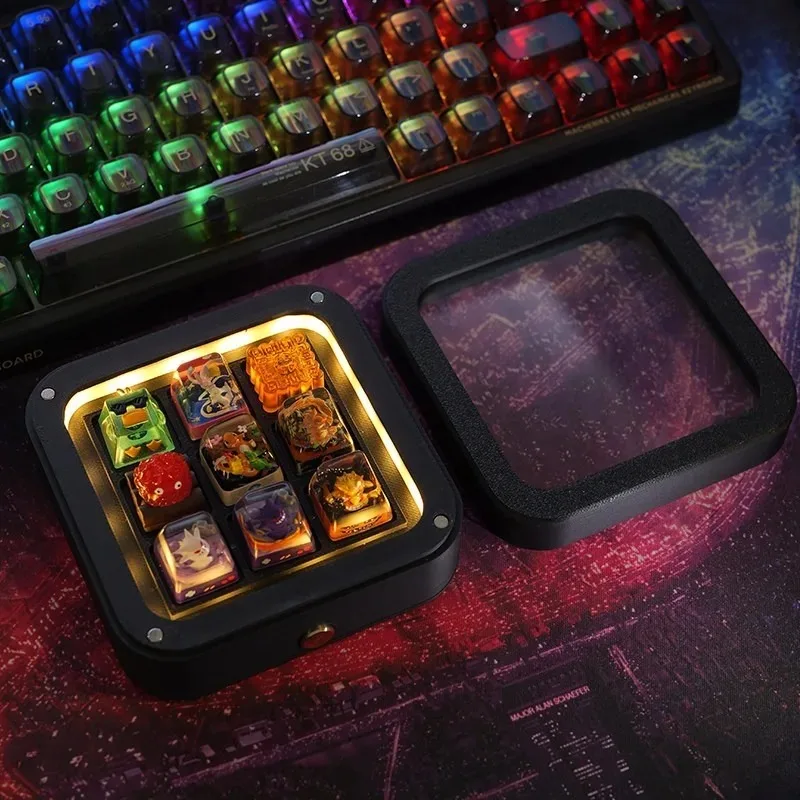 Keycap Display Rack Customized PLA Personalized Nine Grid Dustproof Keycap Storage Box Gaming Mechanical Keyboard Accessories